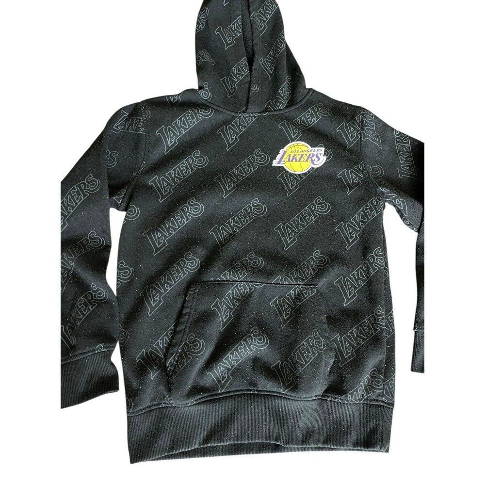 NBA Los Angeles Lakers Hoodie Sweater Print All Over SZ L (14-16) - Picture 2 of 10